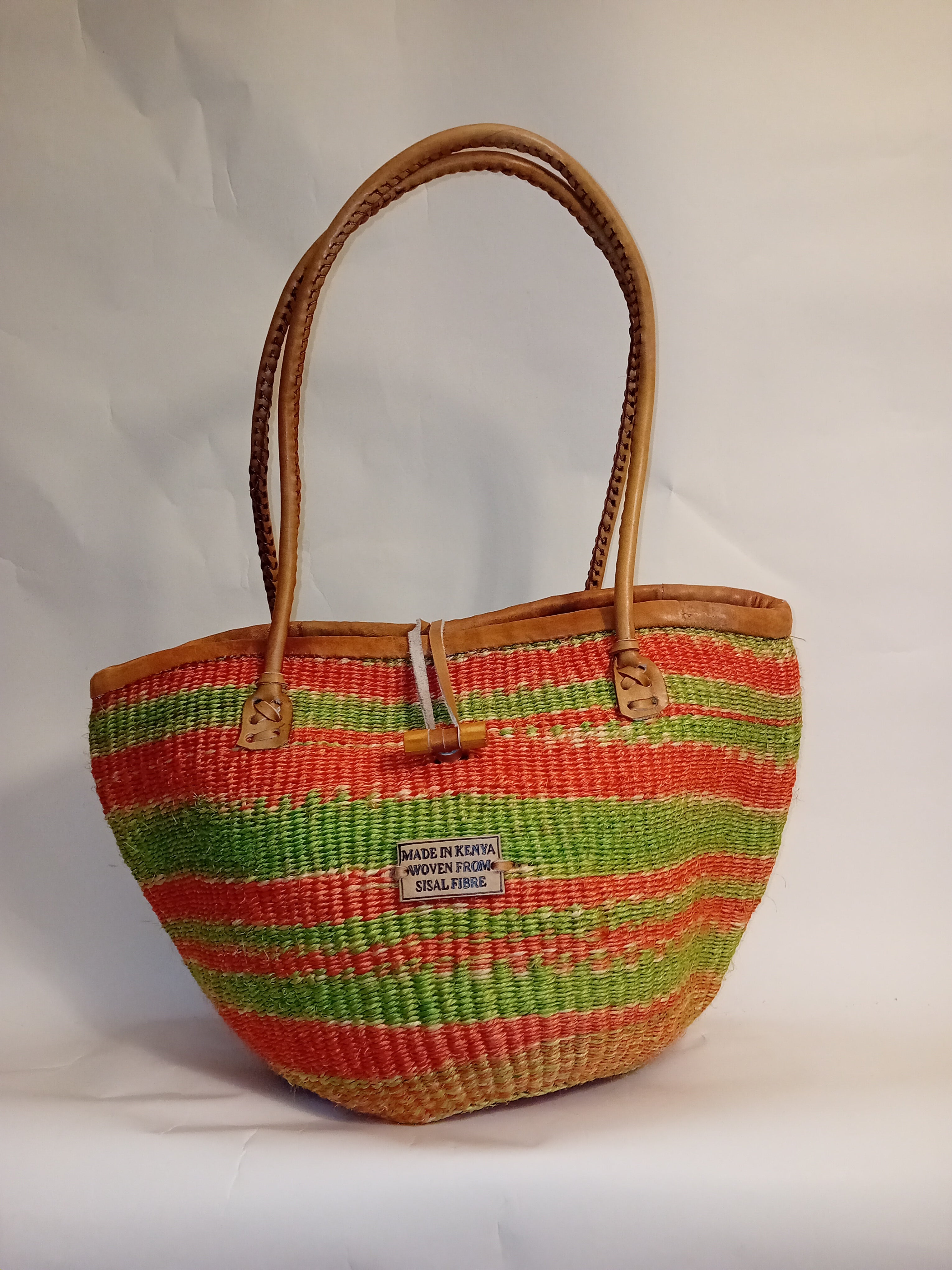 Multicoloured handwoven Kenyan basket