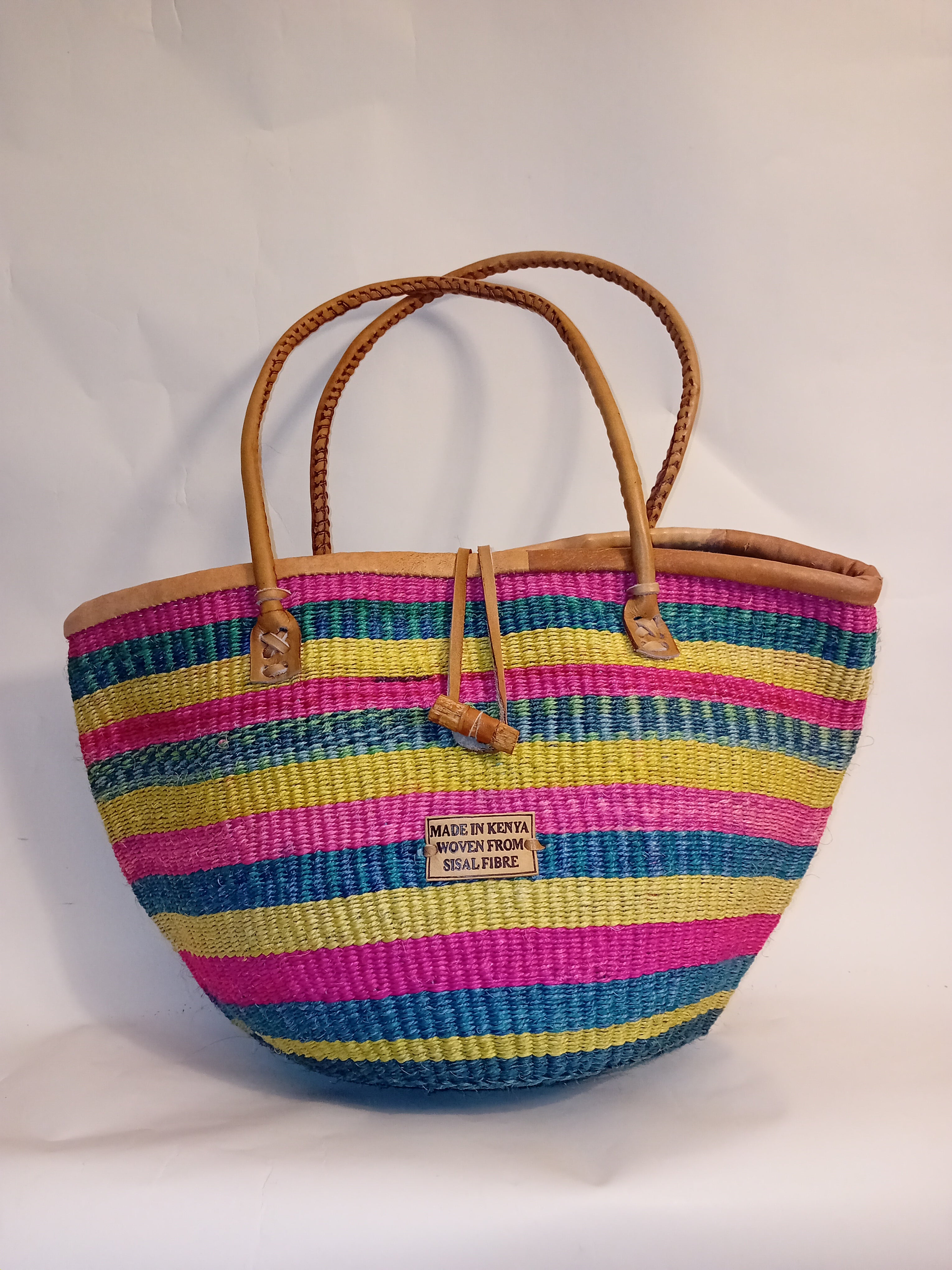 Multicoloured Handwoven Kenyan Basket